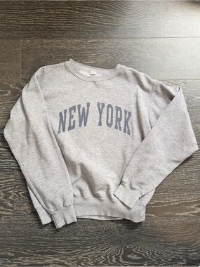 Brandy Melville Grey 'New York' Pullover Sweatshirt